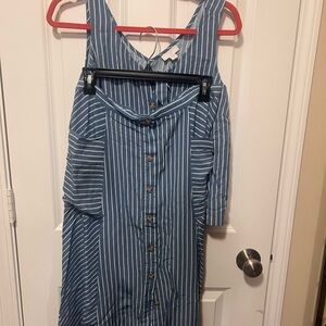 J. Jill Blue and White Striped Top